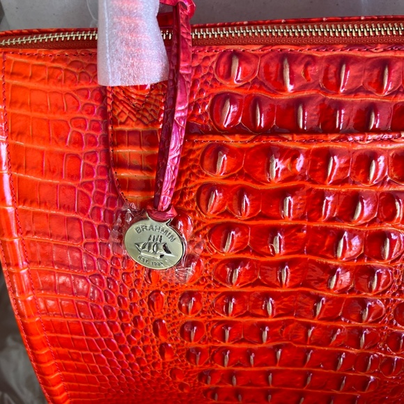 Brahmin Caroline Melbourne Genuine Leather Orange - Never Used - Picture 10 of 14